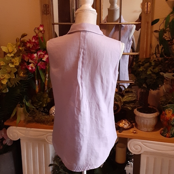 L. L. Bean Linen Sleeveless Button Front Shirt Size Small Sri Lanka - Picture 7 of 9